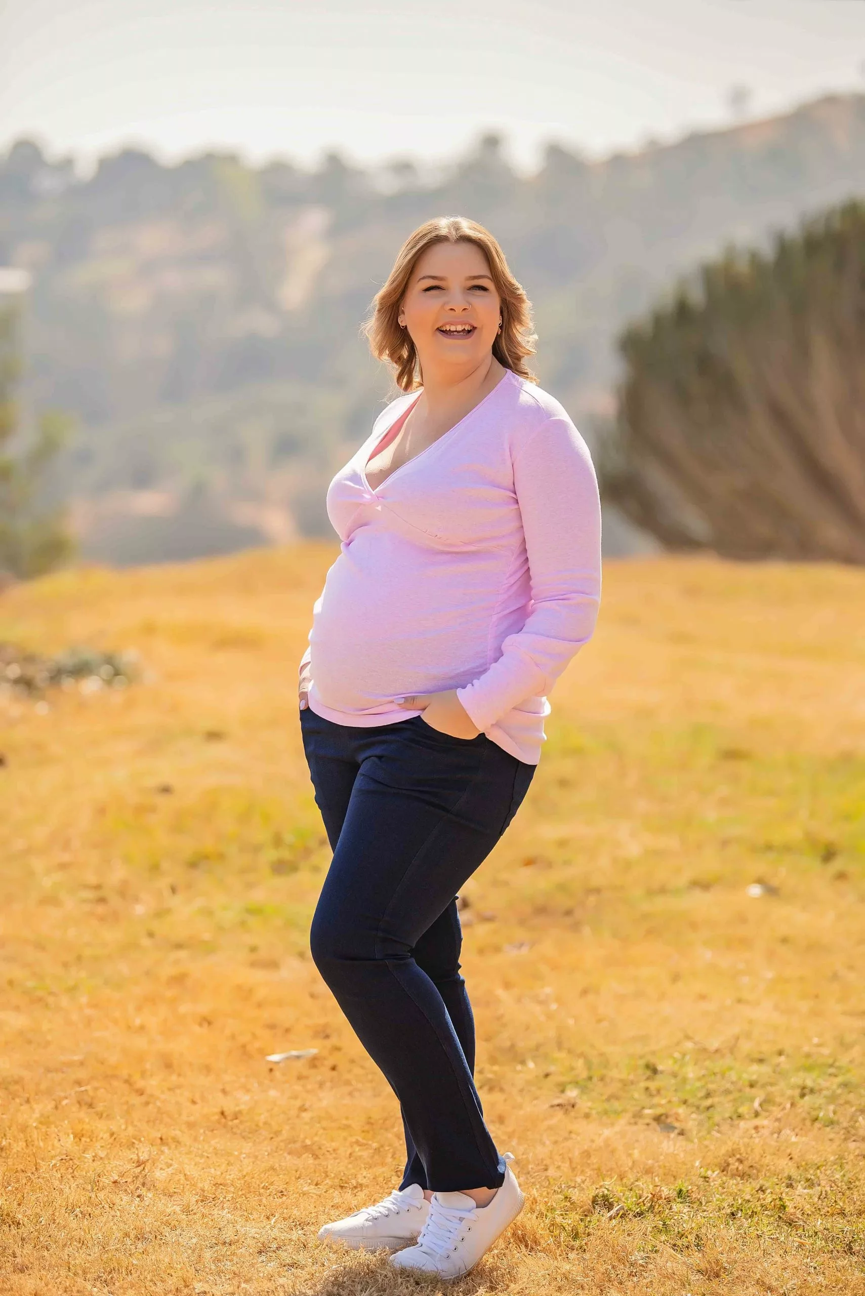 The Hannah Grace Maternity Classic Dark Blue Un-ripped Maternity Jeans