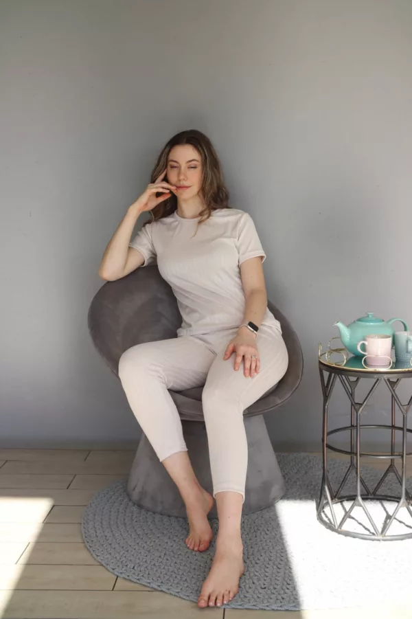 Hannah Grace Maternity Wear - Oatmeal Summer Lounge Wear- Long Pants